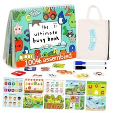 Busy Book for Toddlers, 30 Pages, Pre-Assembled, Preschool Learning