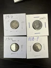 Barber Dime Lot of 4 1900, 1910, 1914S, And 1916 Silver 90%
