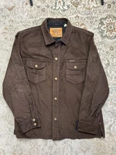 Indigofera Copeland Brown Moleskin Shirt Jacket Men’s XL GREAT!