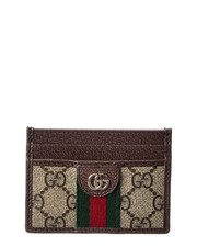 Gucci Ophidia Gg Supreme Canvas Leather Card Case Women's Os