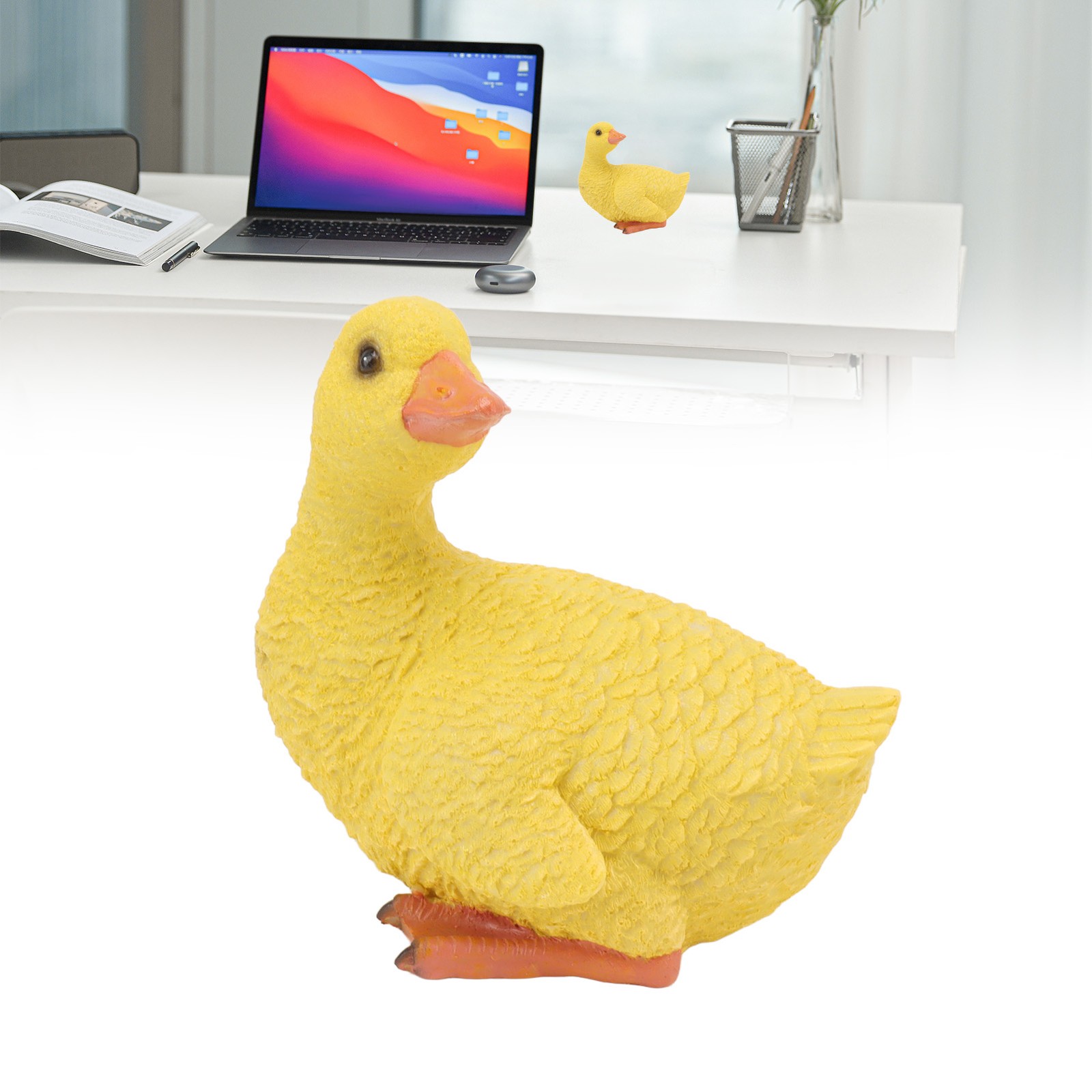 Duck Ornament Resin Weather Resistant Cute Vivid Expression Duck Statues Sculptu