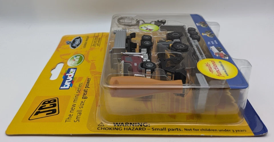 Bruder Mini Series Mack Truck Trailer & JCB Backhoe Diecast Keychain Set NEW - Image 4 of 4