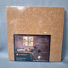 Foray Cork Tiles 12 Inches x 12 Inches, Wall Bulletin 4 New Sealed