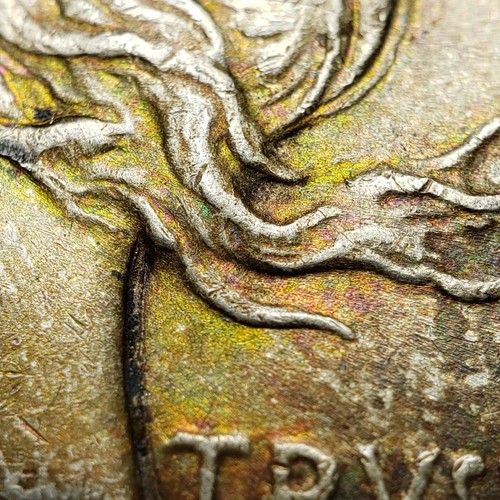 1922 $1 Silver Peace Dollar - Neon Accent Toning - SKU-D6085 - Picture 4 of 10