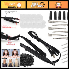 Fusion Hair Extension Tool Kit - Heat Iron, Keratin Beads, Shields, 100g, US Plu