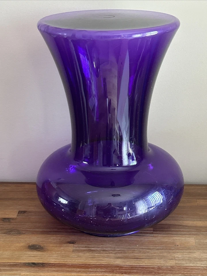La Boheme By Kartell w/ Starck - Purple Acrylic Stool Vase End Table 18" Height - Image 2 of 4