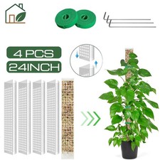 4PCS Plastic Moss Pole 24 Clear Support Stake...