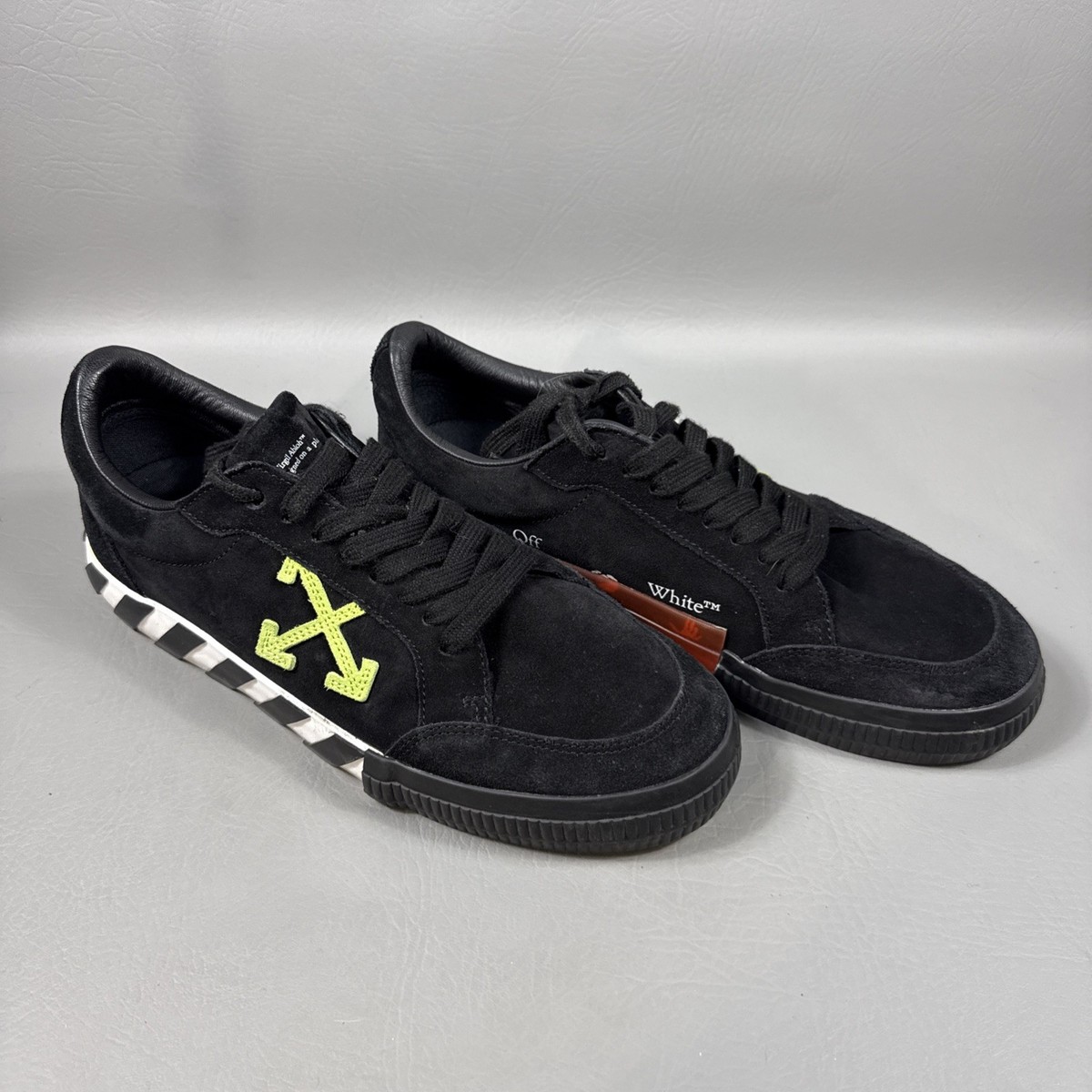 Off White Vulc Sneaker Low BLACK Green SUEDE VULCANIZED SOLE Men's