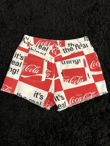 New Coke Coca Cola Jean Shorts Cut Offs Old School Retro Size S - Picture 7 of 9