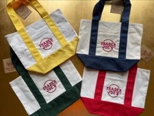 Trader Joe’s mini canvas reusable tote bags set of All 4 Colors New!