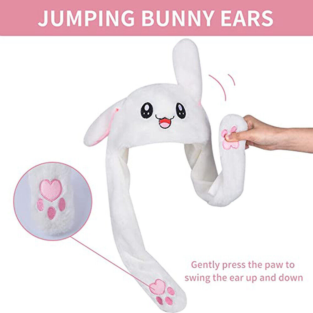 Pop Rabbit Ear Hat Airbag Moving Jumping Ears Cute Fun Plush