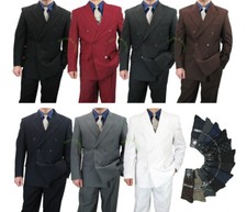 Sharp Regular-Fit Men Double Breasted Suit w/1 Pair of Socks, Size 38-56, 199 