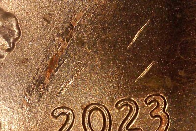 Multi Error Coin - 2023 P Lincoln Cent - Grease Doubling Etc Shield Penny
