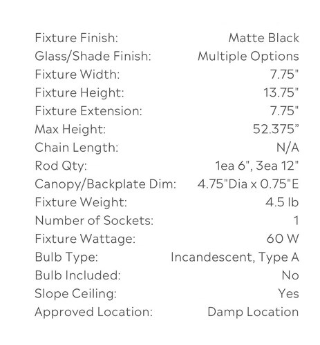 Golden Lighting 3218-S-BLK Black Dixon Single Light 8"W Mini Pendant - Picture 2 of 6