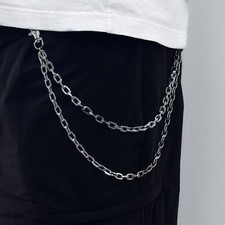 Men's Double Layered Link Chain Pant Chain Stylish Accessory for Jeans