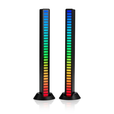 Auraglow Sound Activated LED Light Bar - Wireless Rechargeable RGB - Doppelpack