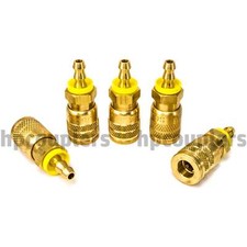 5pc Foster SG1513 1/4" ID Hose Barb X 1/4" Industrial Coupler Brass Air Fittings