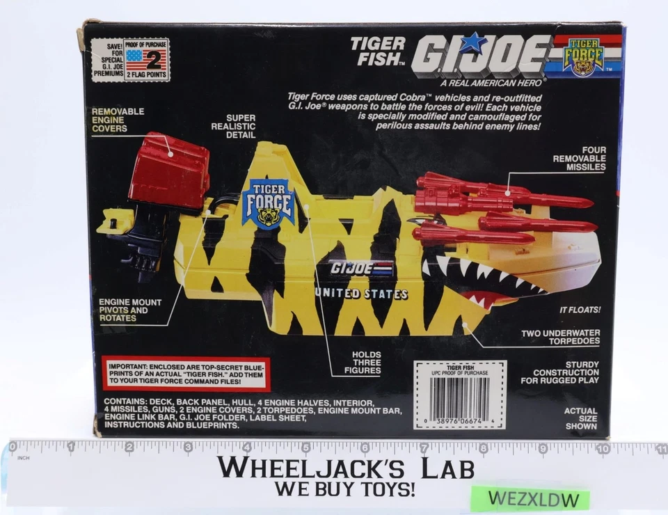 Figura de acción Hasbro 1988 GI Joe Tiger Force 100 % completa Tiger Fish NUEVA SIN USAR, EN CAJA Foto 2 de 4