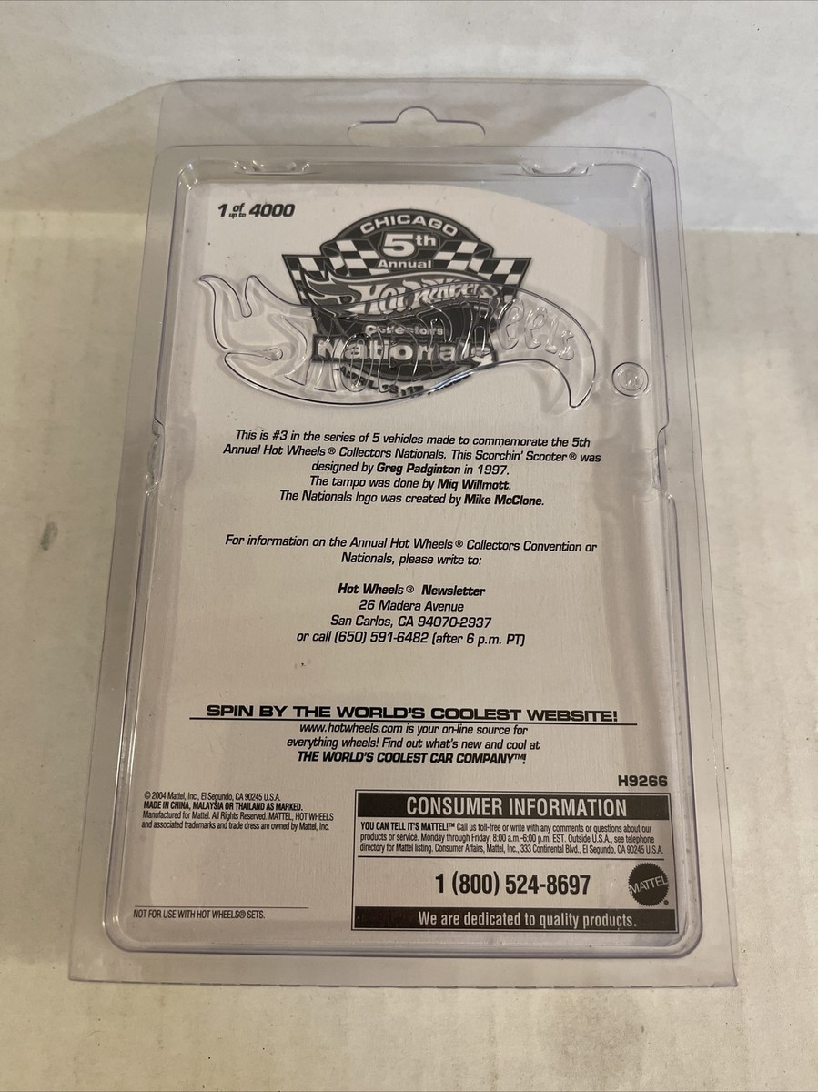 レア‼️ Hotwheels Chicago 5th Hot Wheels Chicago 5th Nationals Scorchin Scooter 1/4000 | eBay