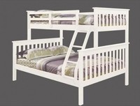 Children Triple Sleeper Wooden Bunk Bed Twin Kids + Ladder Solid White Strong Children Triple Sleeper Wooden Bunk Bed Twin Kids + Ladder Solid White Strong