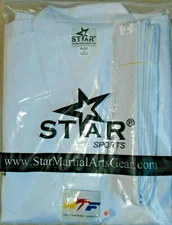 Taekwondo Uniform - White V-Neck - Ribbed Material - Only Size 6 Remaining!