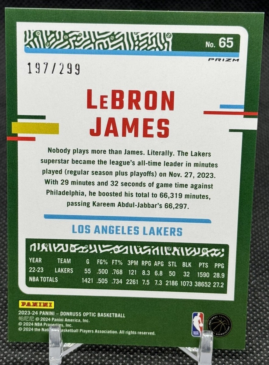 ⭐️👀2023-24 LEBRON JAMES DONRUSS OPTIC RED LAZER#/299⭐️ | eBay