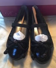 JUMPING JACKS BALLETO Katrina Black Slip-On Ballet Flats 6.5 W 176