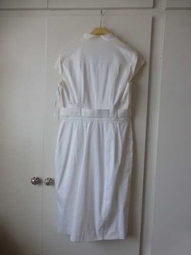 Vestido de Verano Blanco Calvin Klein Nuevo Algodón/Spandex EE. UU. Talla 4, Reino Unido Talla 8 con etiqueta - Imagen 3 de 4