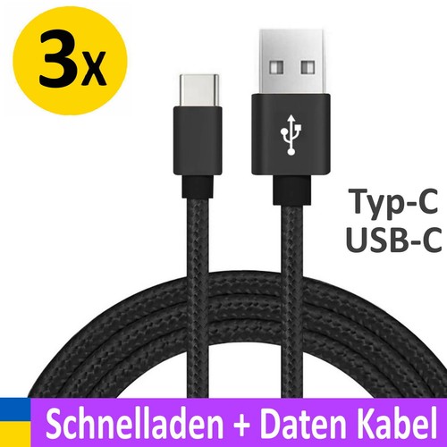 USB-C Ladekabel Für Blackview S8, P6000, S6 – Inkl. Displayputztuch Von Mungoo, 1 M, Schwarz