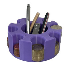 Coin Cash Note Money Organiser Mini Storage Box Sorter Savings Lilac 1p-£2