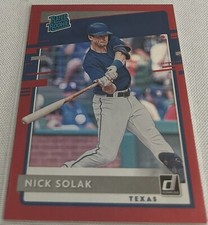 2020 Donruss Baseball Nick Solak Texas Rangers Holo Red Rated Rookie #57