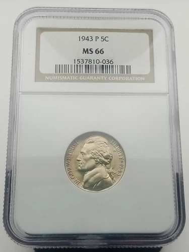 1943-P Jefferson Nickel NGC MS 66 #3085