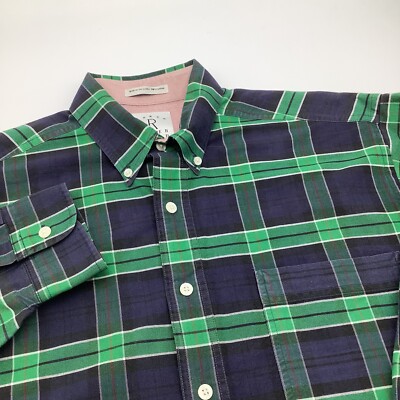 Arrow River Brand Mens Long Sleeve Button Up Shirt Blue & Green Size Medium