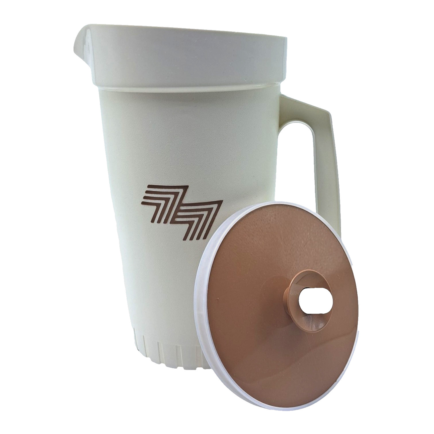 Tupperware VTG  Retro 2 Quart Pitcher and 16 oz Tumblers Brown  Beverage Set NOS