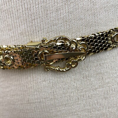 Vintage Gold Tone Mesh Belt 32 display picture 1