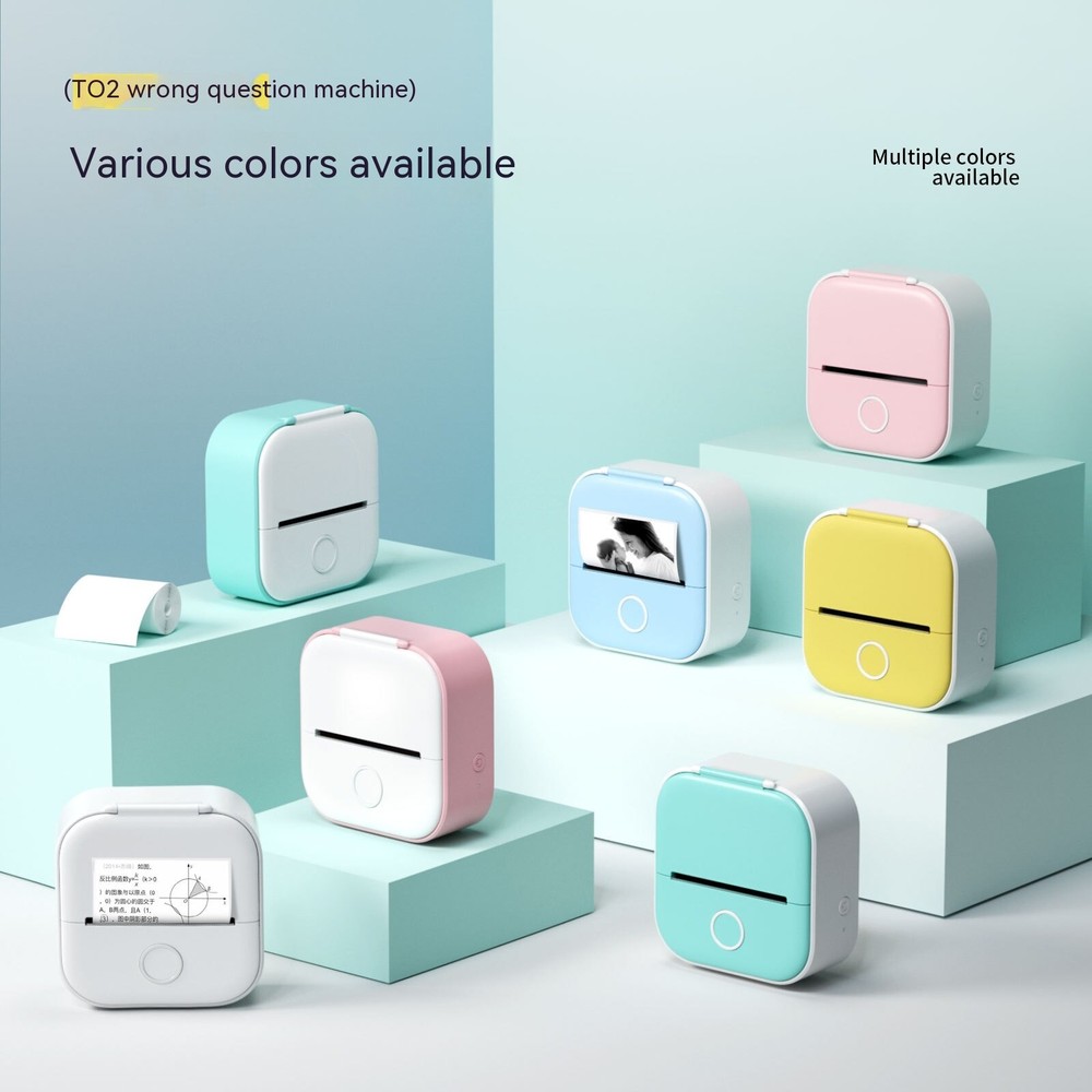Mini Portable Thermal Label Printer for Home Photos and Student Study Notes  