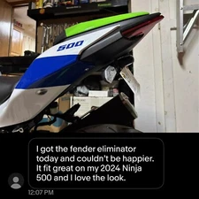 TactiTronics 2024+ Kawasaki Ninja 500 Z500 fender eliminator tail tidy