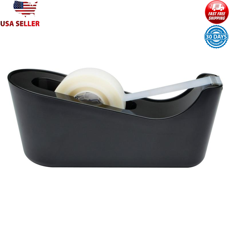 Desktop Tape Dispenser One-Handed Refillable Weighted Base Office School Use-image