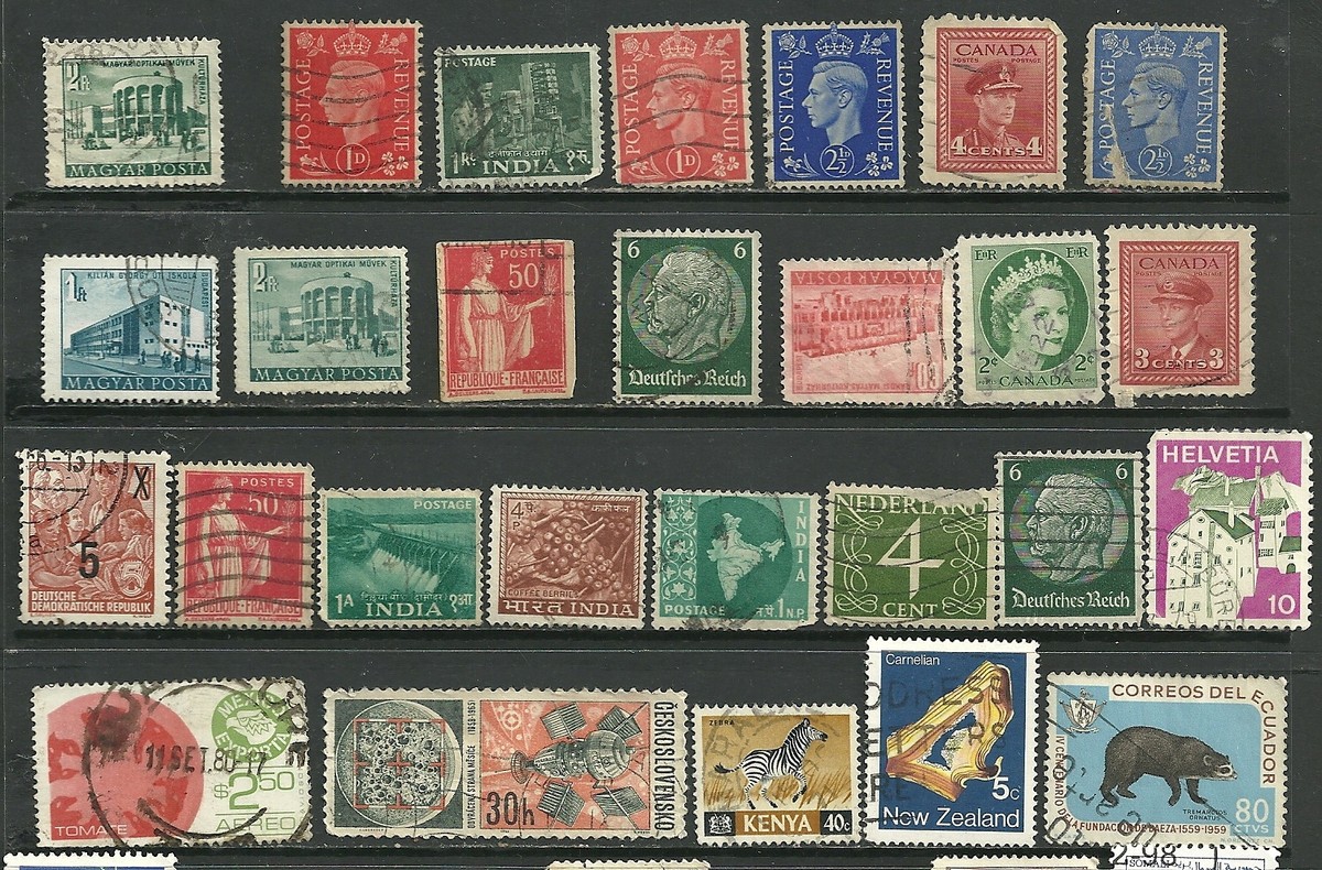 Small World stamps collection of 52 Stamps KENYA, New Zealand