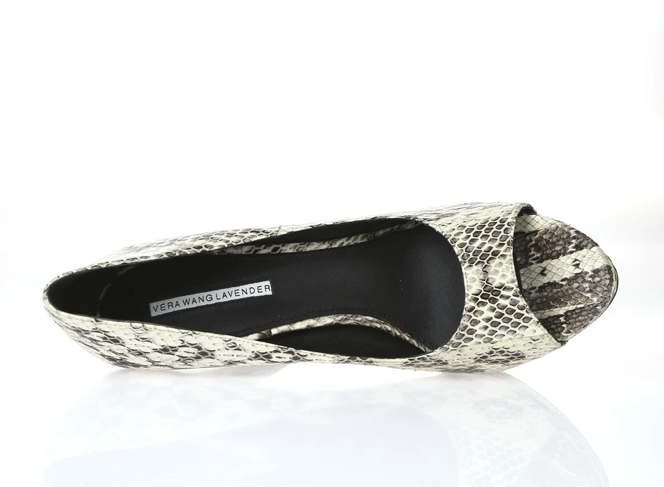 Zapatos Vera Wang Lavanda Mujer Estampado Serpiente Cuero Punta Abierta Tacones Talla 9.5 M Foto 3 de 4