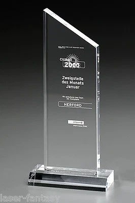 LASER-FANTASY Pokal Gravur Peak personalisiert Ehrung Award Auszeichnung Acrylglas Trophäe