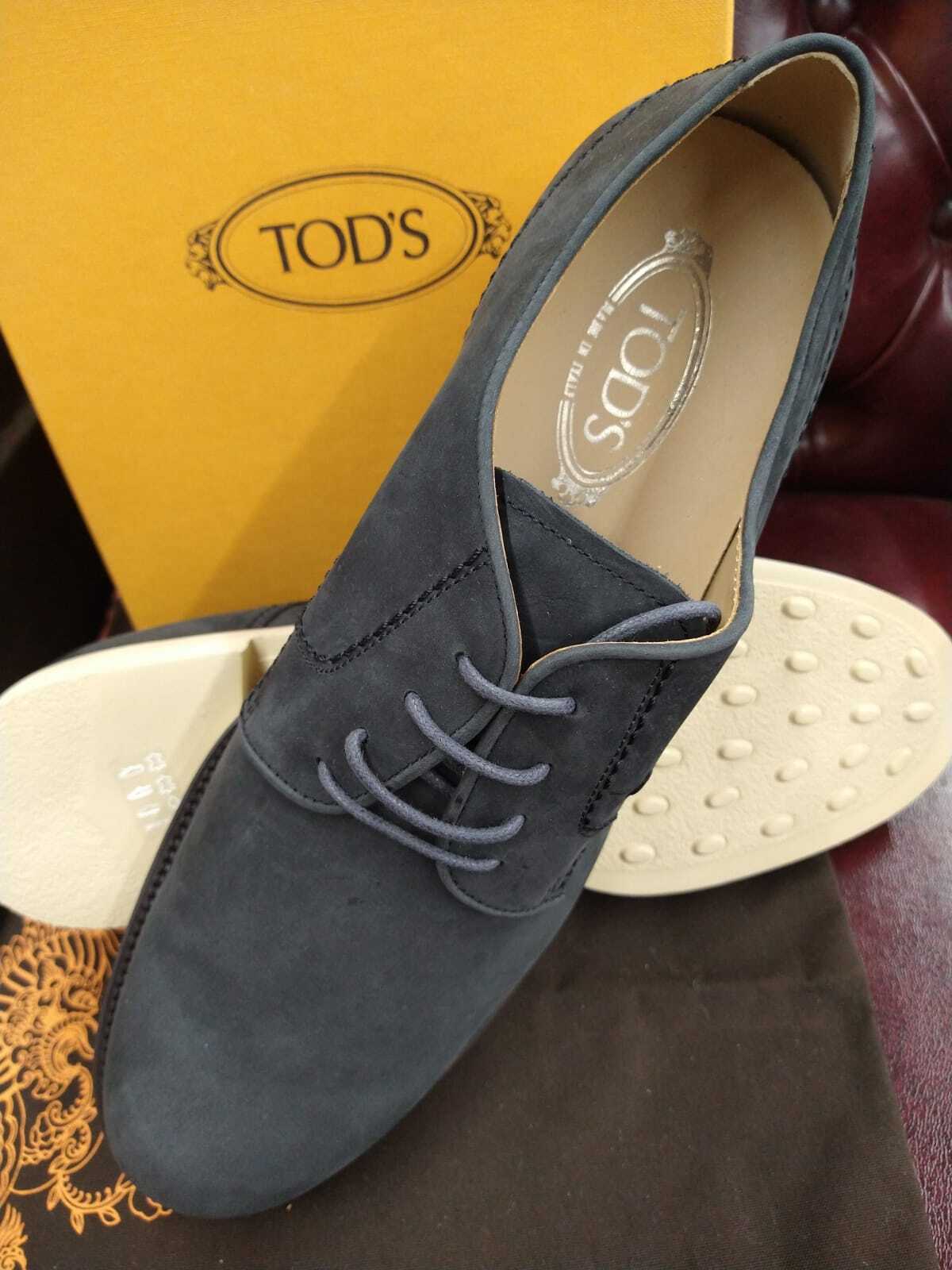 Tod's Gray Charcoal Lace Up Leather Men 