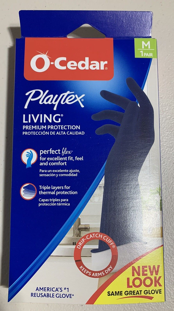 Pair O-Cedar Playtex Living PREMIUM Medium Reusable Rubber Gloves Free  ship