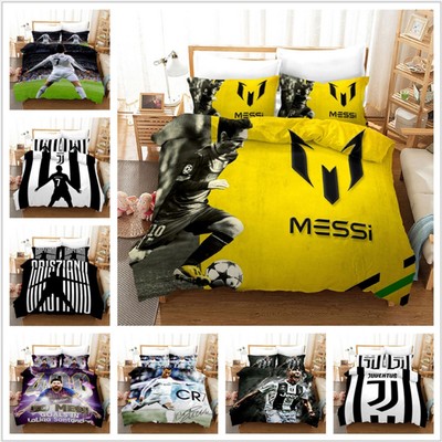 Football Star Bedding Duvet Cover Set Messi Ronaldo Single ...