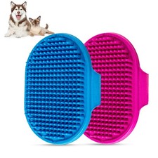 Dog Bath Brush, Pet Bath Comb Brush Soothing Massage Rubber Comb 2pcs with Ad...