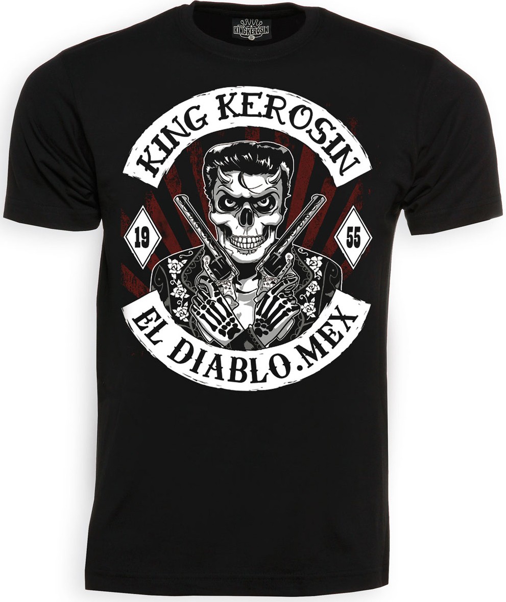 T-shirt vintage a maniche lunghe King Kerosin Rockabilly - teschio T-shirt vintage a maniche lunghe King Kerosin Rockabilly - teschio