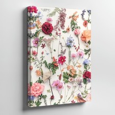 Floral Canvas Wall Art Colorful Garden Flowers Botanical Print Nature Home Decor