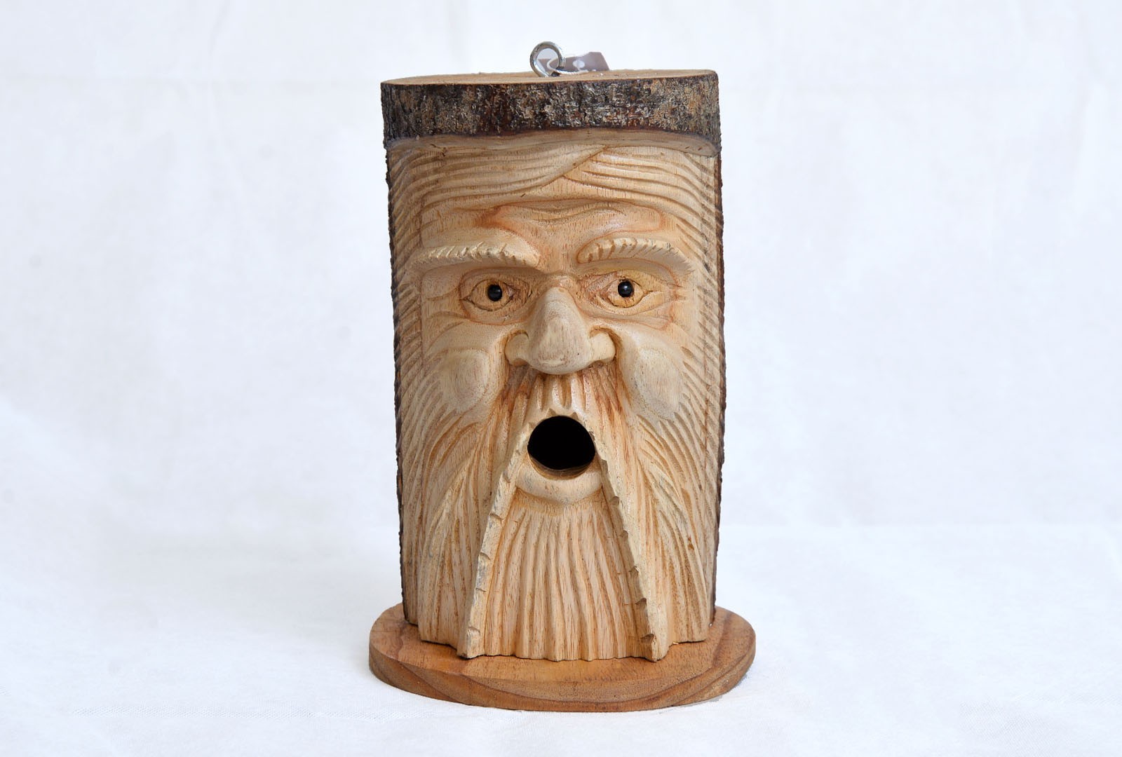 Wooden Bird House Nesting Box - Green Man Design