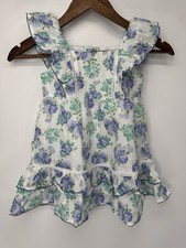 Janie And Jack Girls Purple Floral Ruffle Dress size 3 3t toddler summer picture