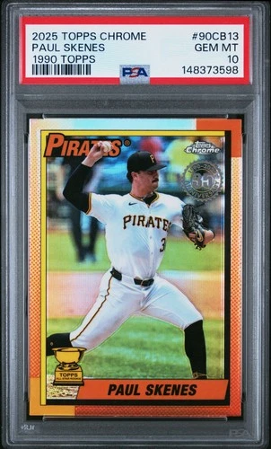 148373598 Paul Skenes 2025 Topps Chrome #90CB-13 1990 Baseball PSA 10
